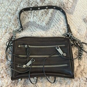 Rebecca minkoff gray leather crossbody